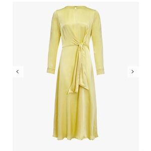 NWT Ghost London Mindy yellow midi dress size Small